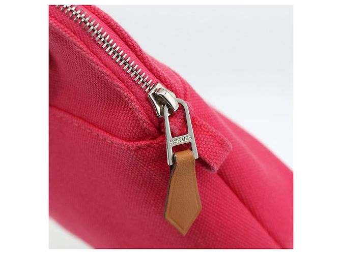 Hermès HERMES Bolide MM Tasche aus rotem Canvas mit Silber authentisch ka3522 - Ansicht 8