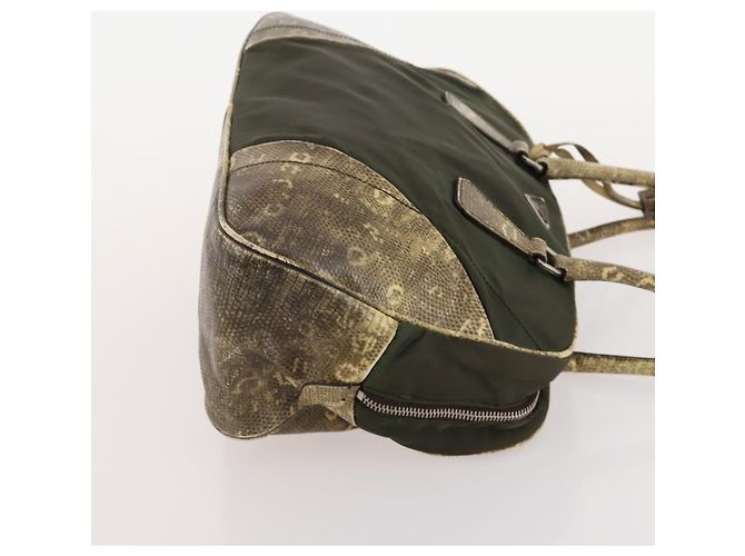 Borsa sportiva PRADA in nylon 4 pezzi marrone khaki Auth YKZ430 Cachi - vista 22