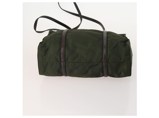Borsa sportiva PRADA in nylon 4 pezzi marrone khaki Auth YKZ430 Cachi - vista 6