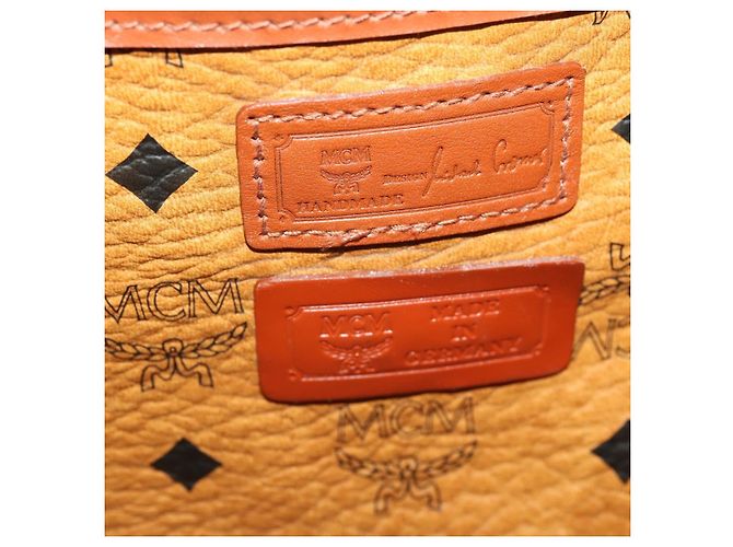 Borsa a Spalla MCM Vicetos Logogram in Pelle PVC Marrone Oro Auth BA11276 D'oro - vista 23