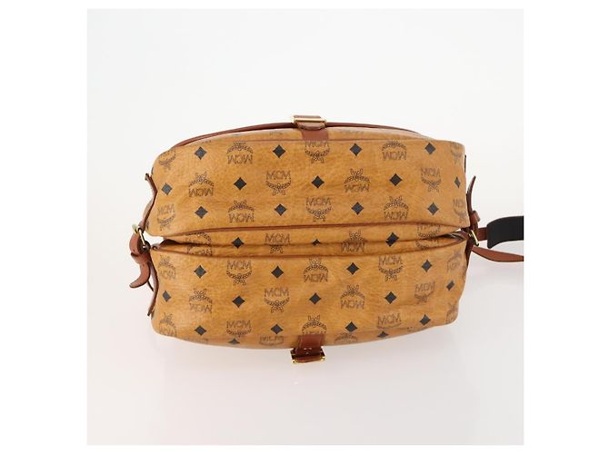 Borsa a Spalla MCM Vicetos Logogram in Pelle PVC Marrone Oro Auth BA11276 D'oro - vista 5
