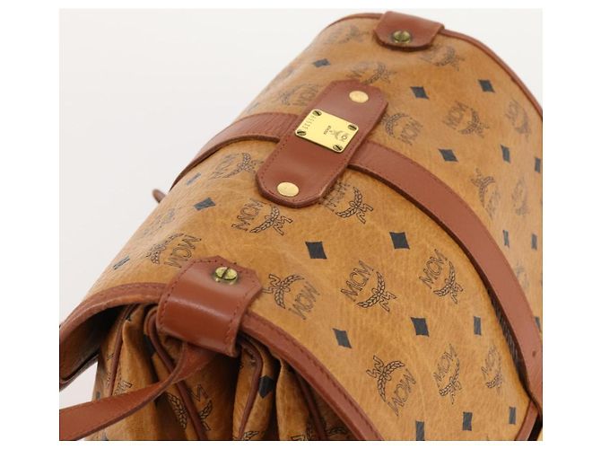 Borsa a Spalla MCM Vicetos Logogram in Pelle PVC Marrone Oro Auth BA11276 D'oro - vista 6