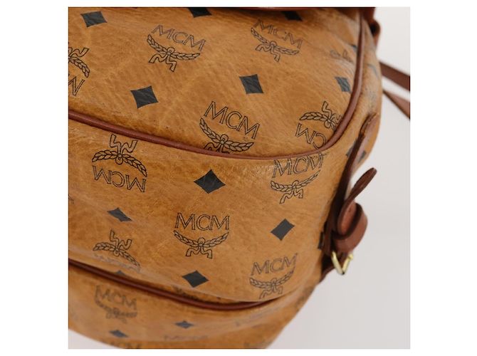 Borsa a Spalla MCM Vicetos Logogram in Pelle PVC Marrone Oro Auth BA11276 D'oro - vista 9