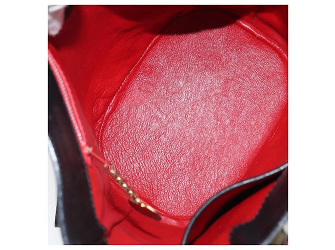 Céline Bolso de Hombro CELINE Circle de Cuero Negro y Oro Auth BAZ623A Dorado - vista 11