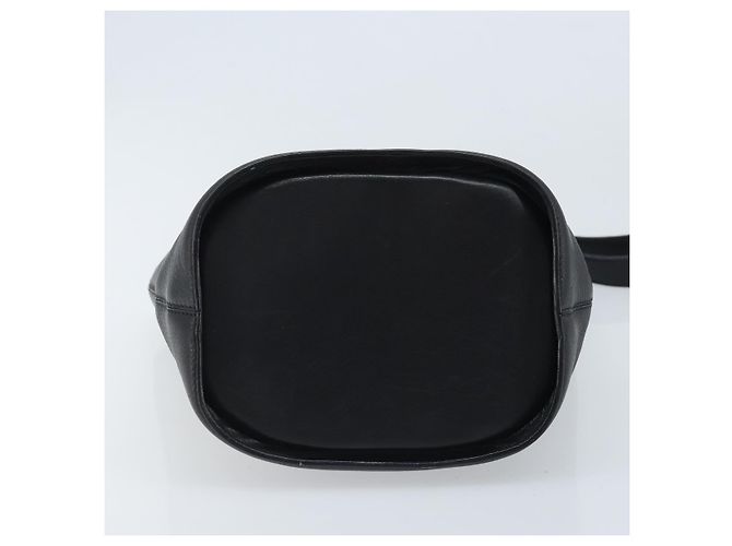 Céline Bolso de Hombro CELINE Circle de Cuero Negro y Oro Auth BAZ623A Dorado - vista 5