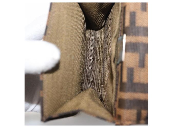 FENDI Zucca Canvas Mamma Baguette Schultertasche Schwarz Braun Auth BAZ699V - Ansicht 11