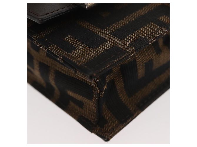 FENDI Zucca Canvas Mamma Baguette Schultertasche Schwarz Braun Auth BAZ699V - Ansicht 15