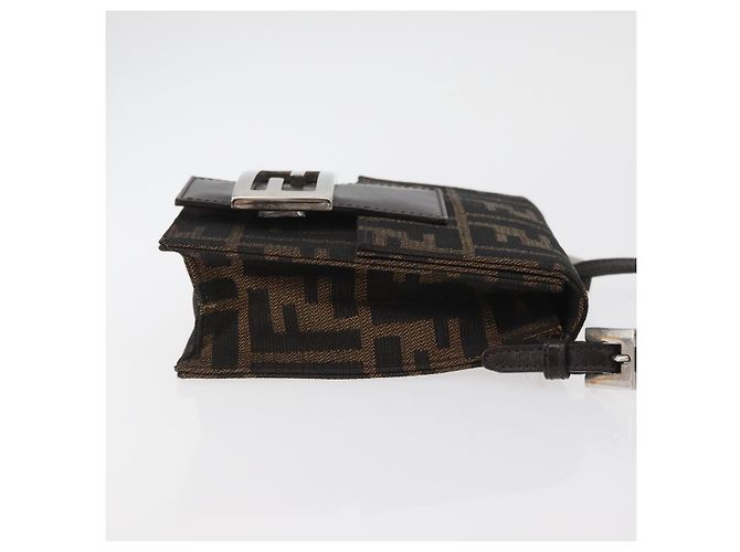 FENDI Zucca Canvas Mamma Baguette Schultertasche Schwarz Braun Auth BAZ699V - Ansicht 3