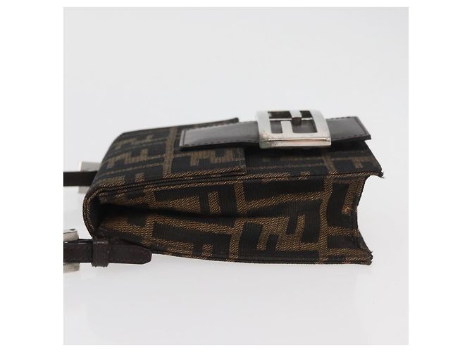 FENDI Zucca Canvas Mamma Baguette Schultertasche Schwarz Braun Auth BAZ699V - Ansicht 4