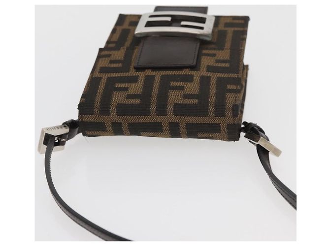 FENDI Zucca Canvas Mamma Baguette Schultertasche Schwarz Braun Auth BAZ699V - Ansicht 6