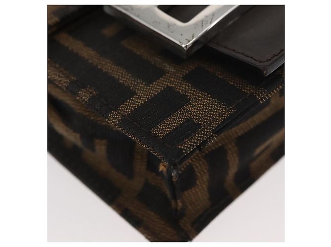 FENDI Zucca Canvas Mamma Baguette Schultertasche Schwarz Braun Auth BAZ699V - Ansicht 8