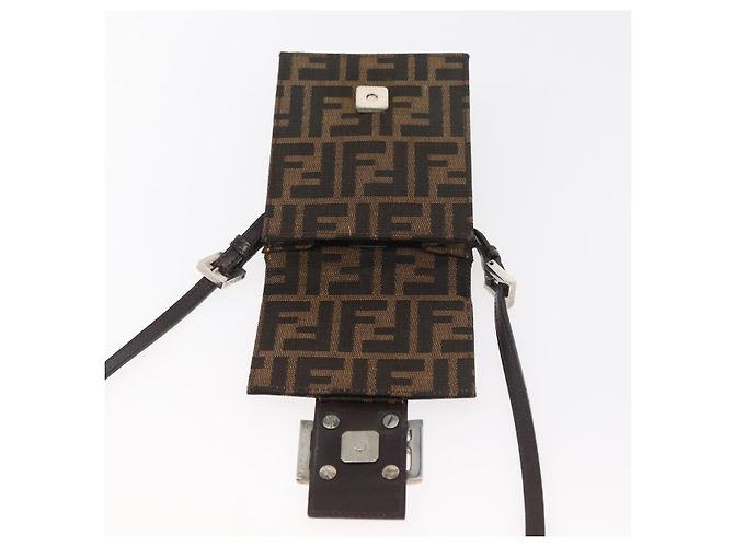 FENDI Zucca Canvas Mamma Baguette Schultertasche Schwarz Braun Auth BAZ699V - Ansicht 9