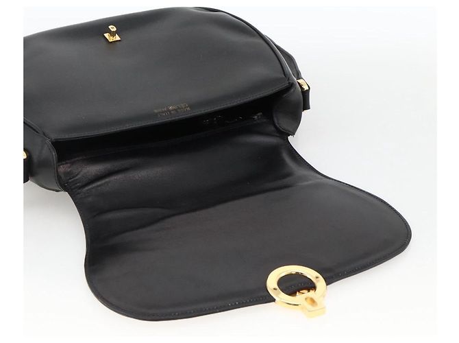 Borsa a spalla CÉLINE Carrozza in pelle nera e oro Auth BA11909 Nero D'oro - vista 11
