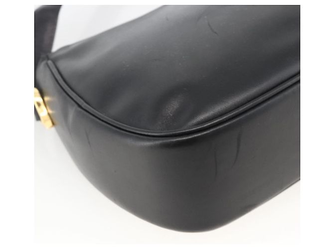 Borsa a spalla CÉLINE Carrozza in pelle nera e oro Auth BA11909 Nero D'oro - vista 16