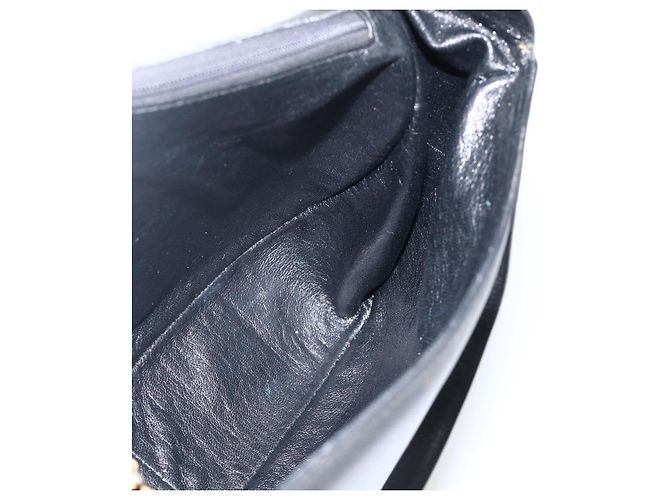 Borsa a spalla CÉLINE Carrozza in pelle nera e oro Auth BA11909 Nero D'oro - vista 17