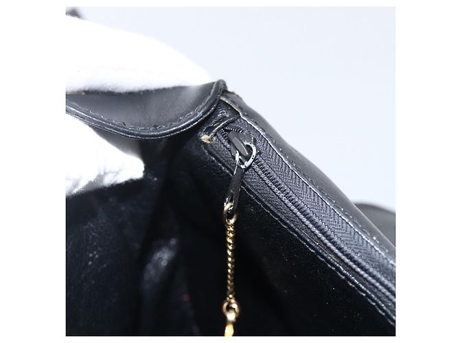 Borsa a spalla CÉLINE Carrozza in pelle nera e oro Auth BA11909 Nero D'oro - vista 19