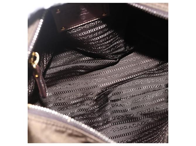 PRADA Schultertasche Nylon Khaki Gold Auth mr2228 Golden - Ansicht 10