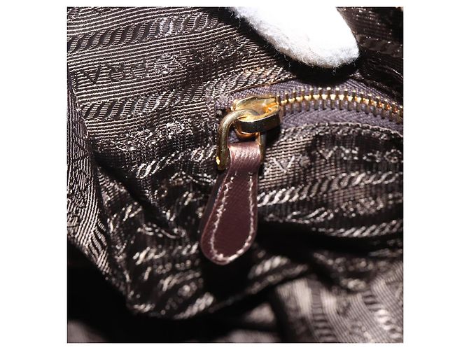 PRADA Schultertasche Nylon Khaki Gold Auth mr2228 Golden - Ansicht 26