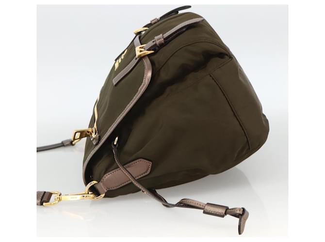 PRADA Schultertasche Nylon Khaki Gold Auth mr2228 Golden - Ansicht 3
