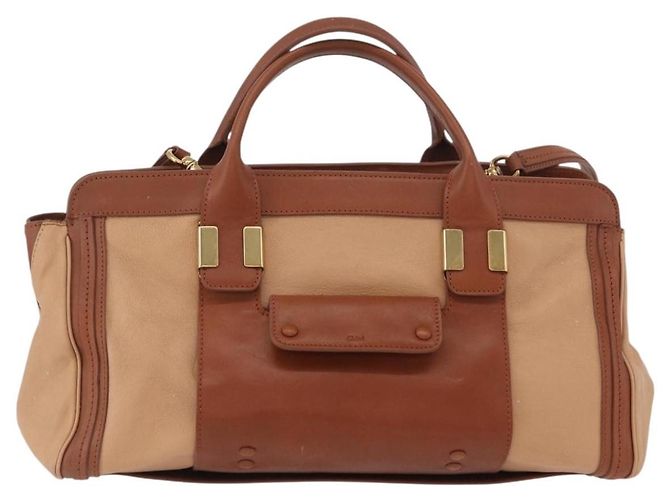 Chloé Borsa a mano in pelle Chloe Little Alice 2 in 1 marrone oro Auth am11007 D'oro - vista 13