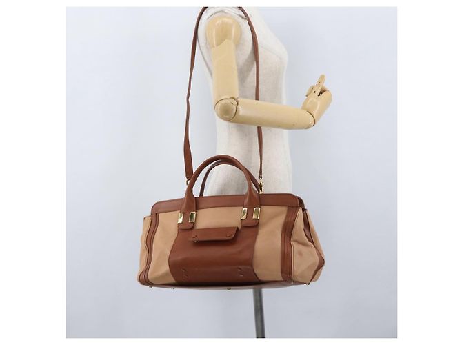 Chloé Borsa a mano in pelle Chloe Little Alice 2 in 1 marrone oro Auth am11007 D'oro - vista 24