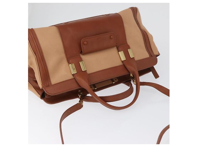 Chloé Borsa a mano in pelle Chloe Little Alice 2 in 1 marrone oro Auth am11007 D'oro - vista 6