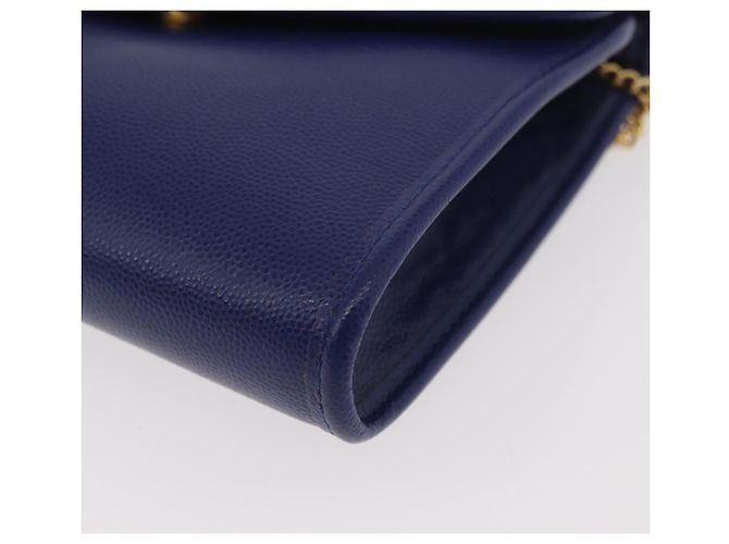 BALLY Borsa a Spalla con Catena Pelle Blu Oro Auth BAZ686A D'oro - vista 14