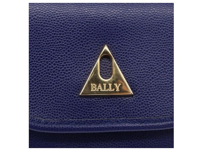 BALLY Borsa a Spalla con Catena Pelle Blu Oro Auth BAZ686A D'oro - vista 17
