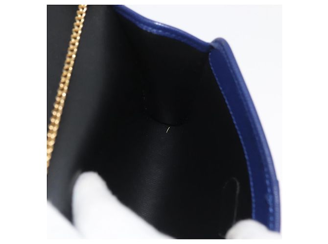 BALLY Borsa a Spalla con Catena Pelle Blu Oro Auth BAZ686A D'oro - vista 18