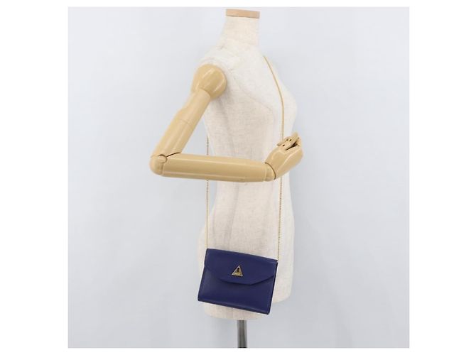BALLY Borsa a Spalla con Catena Pelle Blu Oro Auth BAZ686A D'oro - vista 20