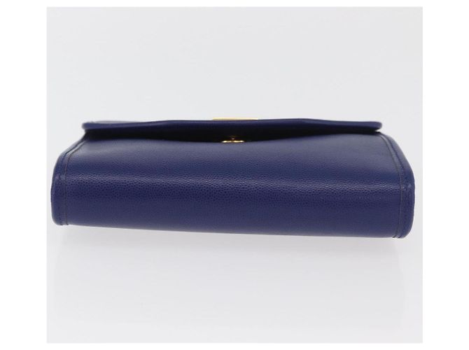 BALLY Borsa a Spalla con Catena Pelle Blu Oro Auth BAZ686A D'oro - vista 5