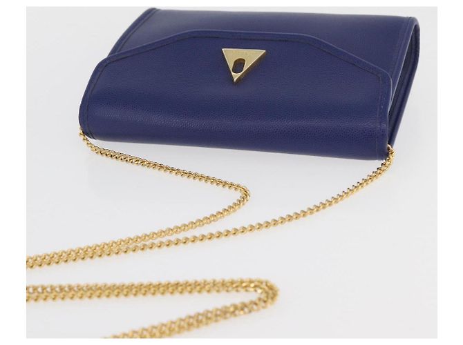 BALLY Borsa a Spalla con Catena Pelle Blu Oro Auth BAZ686A D'oro - vista 6