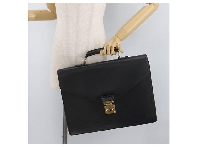 LOUIS VUITTON Epi Serviette Conseiller Borsa Business Nera M54422 LV Auth BA11719 Nero - vista 25
