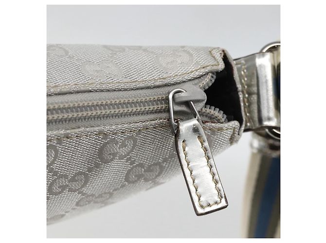 Borsa a Spalla GG Canvas Gucci Argento 147671 Auth BAZ628A - vista 10