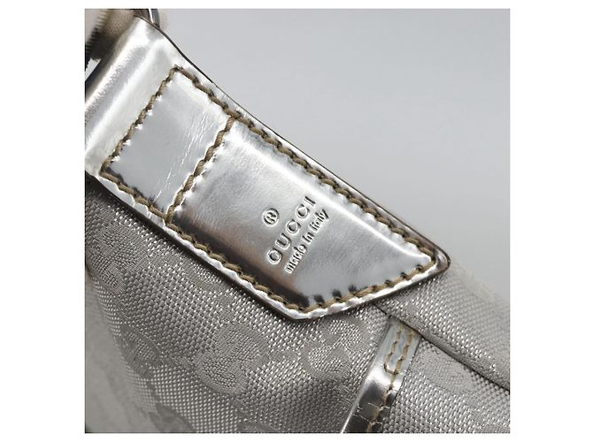 Borsa a Spalla GG Canvas Gucci Argento 147671 Auth BAZ628A - vista 17