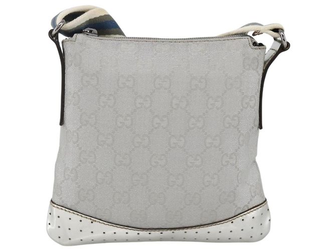 Borsa a Spalla GG Canvas Gucci Argento 147671 Auth BAZ628A - vista 2