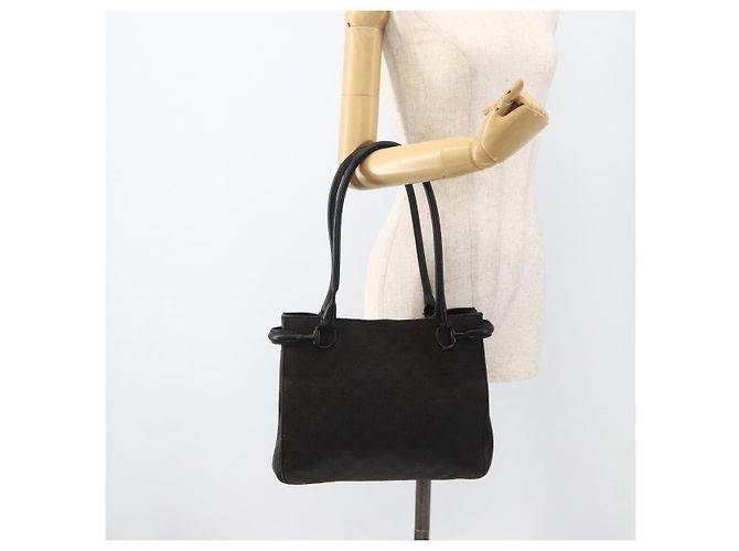 Borsa a Spalla GG Canvas Gucci Nera 101971 Auth ka3517 Nero - vista 21