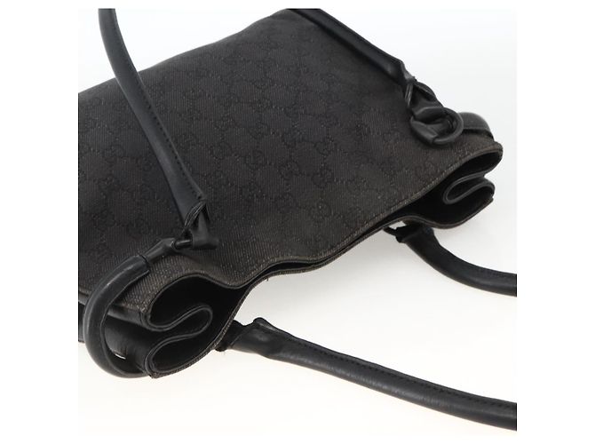 Borsa a Spalla GG Canvas Gucci Nera 101971 Auth ka3517 Nero - vista 6