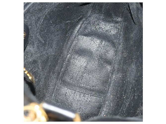 Borsa a Spalla in Pelle Gucci Bamboo 2way Nero Oro 001 1781 1638 Auth hk3622 D'oro - vista 11