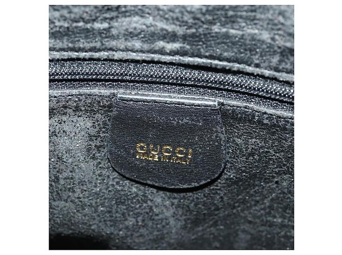 Borsa a Spalla in Pelle Gucci Bamboo 2way Nero Oro 001 1781 1638 Auth hk3622 D'oro - vista 20
