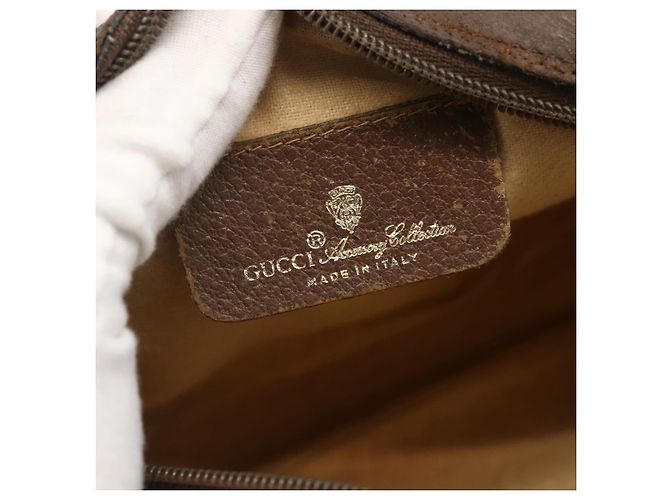 GUCCI GG Supreme Web Sherry Line Tasche aus PVC Beige Gold 156 02 066 Auth bs34217 Golden - Ansicht 18