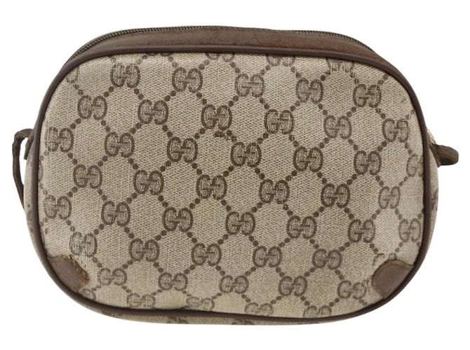 GUCCI GG Supreme Web Sherry Line Tasche aus PVC Beige Gold 156 02 066 Auth bs34217 Golden - Ansicht 2