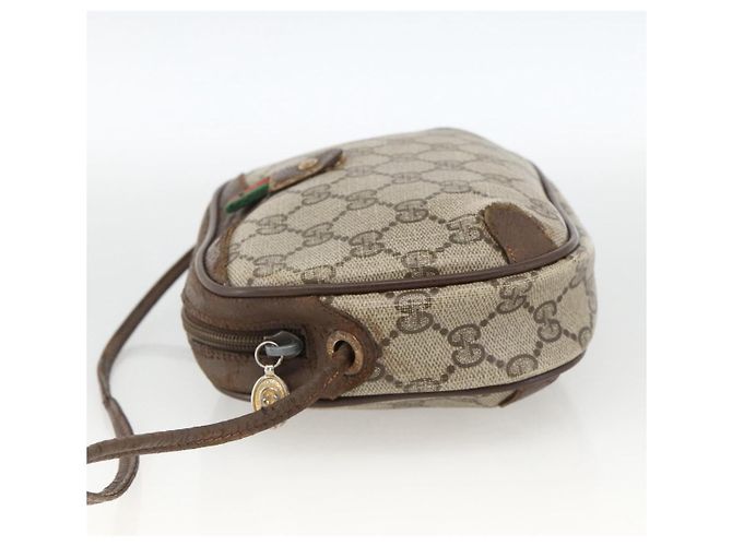 GUCCI GG Supreme Web Sherry Line Tasche aus PVC Beige Gold 156 02 066 Auth bs34217 Golden - Ansicht 3