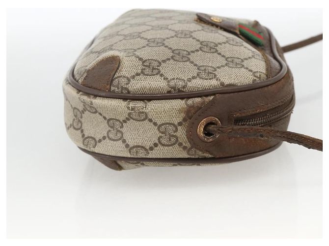GUCCI GG Supreme Web Sherry Line Tasche aus PVC Beige Gold 156 02 066 Auth bs34217 Golden - Ansicht 4