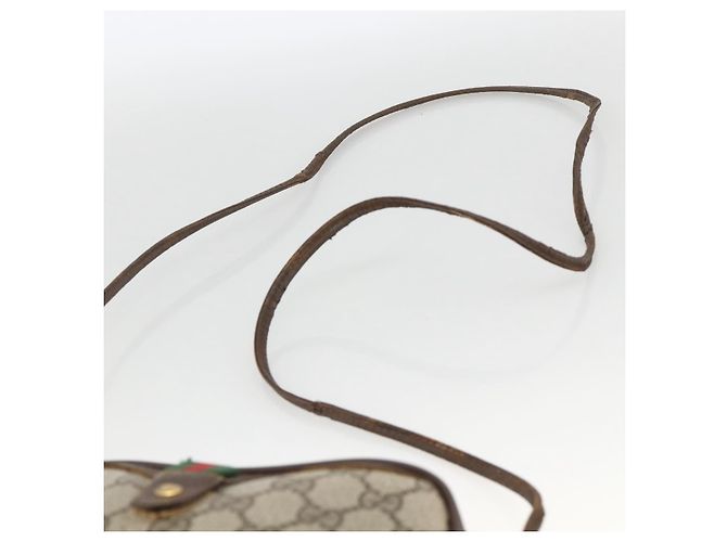 GUCCI GG Supreme Web Sherry Line Tasche aus PVC Beige Gold 156 02 066 Auth bs34217 Golden - Ansicht 8