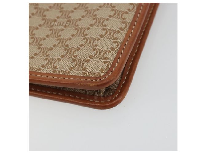 Céline Clutch in tela Macadam CELINE PVC Beige Oro Auth ARZ901 D'oro - vista 15