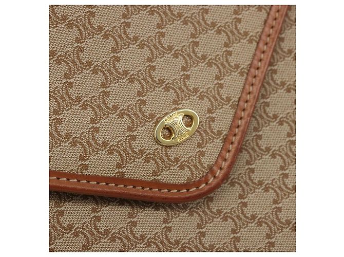 Céline Clutch in tela Macadam CELINE PVC Beige Oro Auth ARZ901 D'oro - vista 17