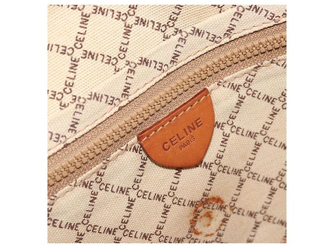 Céline Clutch in tela Macadam CELINE PVC Beige Oro Auth ARZ901 D'oro - vista 18