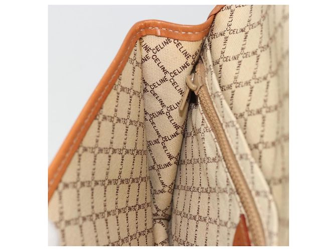 Céline Clutch in tela Macadam CELINE PVC Beige Oro Auth ARZ901 D'oro - vista 20