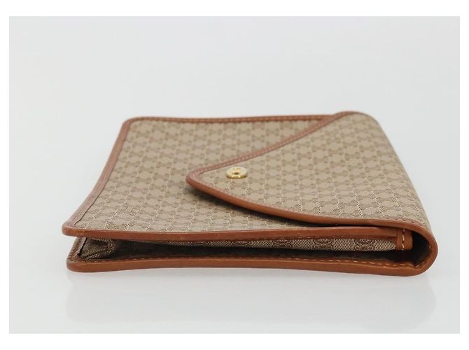 Céline Clutch in tela Macadam CELINE PVC Beige Oro Auth ARZ901 D'oro - vista 3